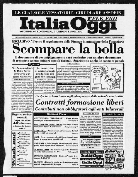 Italia oggi : quotidiano di economia finanza e politica